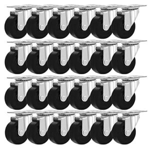 24 pack 2" swivel caster wheels hard rubber base with top plate & bearing
