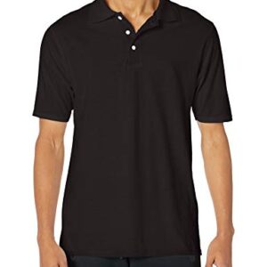 Hanes mens Short Sleeve X-temp Performance Polo fashion t shirts, Black, Large US