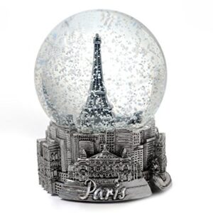 Paris France Eiffel Tower Musical Snow Globe 100mm - Plays"La Vie En Rose"