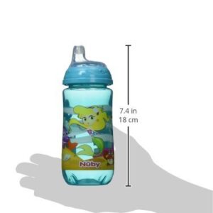 Nuby 2-Stage Busy Sipper Cup with No-Spill Silicone Spout and Free-Flow Pop-Up, 12 Ounce,Assorted( Colors/Designs May Vary), 6m+, 12 OZ