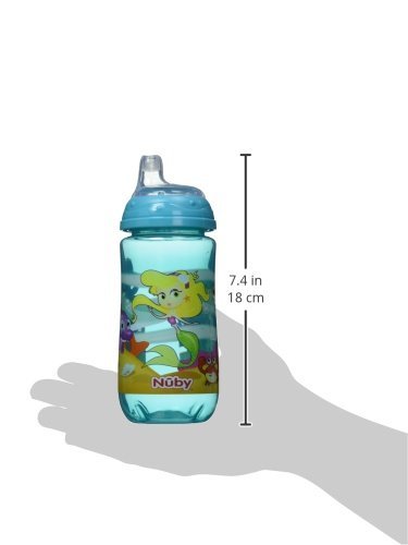 Nuby 2-Stage Busy Sipper Cup with No-Spill Silicone Spout and Free-Flow Pop-Up, 12 Ounce,Assorted( Colors/Designs May Vary), 6m+, 12 OZ