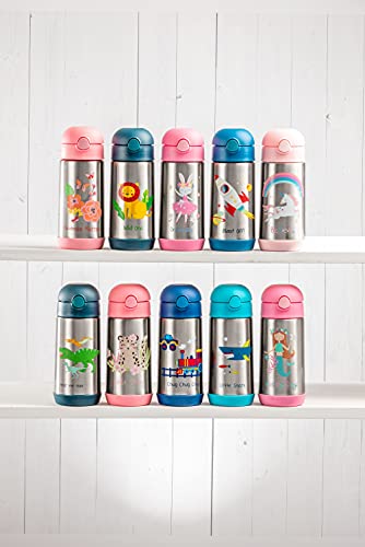 Stephen Joseph Double Wall Stainless Steel Bottles, Insulated Water Bottle for Kids Toddlers, Vacuum Insulated Bottle with Straw, BPA-Free Water Bottle – 11.8 Ounces, BUNNY,OS,SJ1212