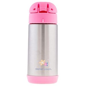 Stephen Joseph Double Wall Stainless Steel Bottles, Insulated Water Bottle for Kids Toddlers, Vacuum Insulated Bottle with Straw, BPA-Free Water Bottle – 11.8 Ounces, BUNNY,OS,SJ1212