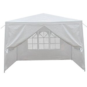 f2c 10 x10 outdoor gazebo white canopy with sidewalls party wedding tent cater events pavilion beach bbq (10'x10')