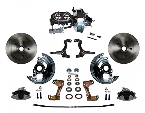 GPS Automotive FC1002-FBB2 - Power Conversion Kit with 9" Chrome Booster Cast Iron Chrome Top M/C Disc/Drum Side Mount