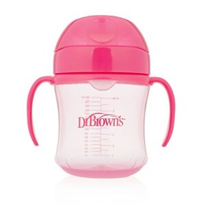 dr. brown's soft-spout transition cup, 6 ounce (6m+), pink, single
