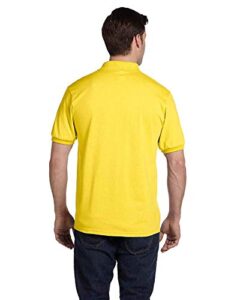hanes cotton-blend men`s jersey polo yellow