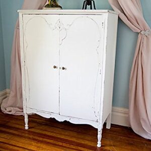 Custom Order Antique Armoire Shabby Chic White Distressed Cottage Prairie Vintage Dresser Closet