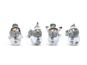 ganz 1.5" miniature glittered snowman figurines - set of 4 assorted styles