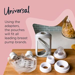 Tommee Tippee Breast Milk Starter Set, Compatible With All Leading Breast Pumps, Includes Breast-Like Nipples, 3x Milk Pouch Bottle Holders, 3x Pre-Sterilized Breastmilk Pouches And Adapter Set