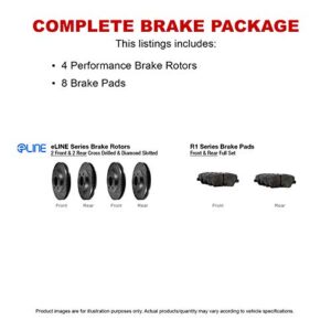 R1 Concepts Front Rear Brakes and Rotors Kit |Front Rear Brake Pads| Brake Rotors and Pads| Ceramic Brake Pads and Rotors |fits 2003-2011 Honda Element