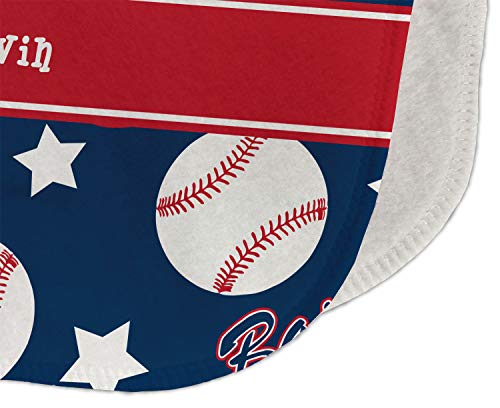 Personalized Baseball Burp Cloth - Fleece w/Name or Text