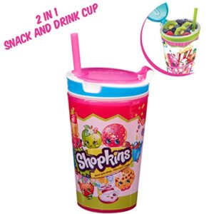 Snackeez Shopkins 2 in 1 Snack and Drink Cup