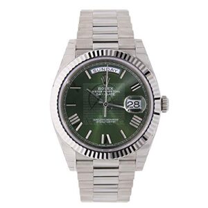 rolex day-date 40 president white gold watch 228239 60th anniversary green dial