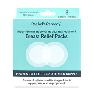 rachel’s remedy breast relief packs for breastfeeding and nipple pain, increase milk supply and treat clogged ducts, 2 per pack