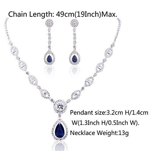 GULICX AAA Cubic Zirconia CZ Silver Plated Base Women's Party Jewelry Set Earrings Pendant Necklace