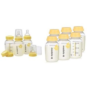 medela breastmilk bottle set and breast milk collection and storage bottles