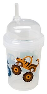 nuspin kids 8 oz zoomi straw sippy cup, monster trucks style