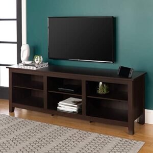 walker edison wren classic 6 cubby tv stand for tvs up to 80 inches, 70 inch, espresso