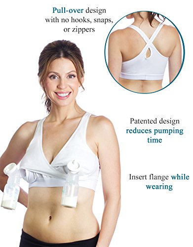 Rumina Racerback Hands Free Pump&Nurse Nursing Bra for Pumping. Perfect for Breastfeeding Pumps by Spectra, Medela, Lansinoh, etc., Nude L