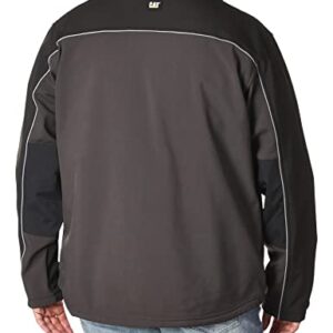 Caterpillar Men's Big Soft Shell Jacket (Regular and Big & Tall Sizes), Graphite/Black, 2X Tall