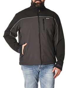 caterpillar men's big soft shell jacket (regular and big & tall sizes), graphite/black, 2x tall