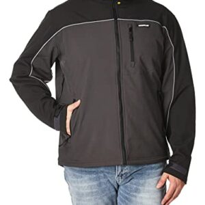 Caterpillar Men's Big Soft Shell Jacket (Regular and Big & Tall Sizes), Graphite/Black, 2X Tall