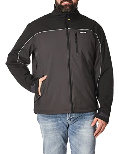 Caterpillar Men's Big Soft Shell Jacket (Regular and Big & Tall Sizes), Graphite/Black, 2X Tall