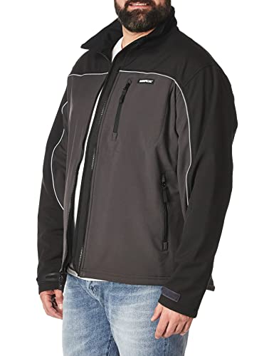 Caterpillar Men's Big Soft Shell Jacket (Regular and Big & Tall Sizes), Graphite/Black, 2X Tall