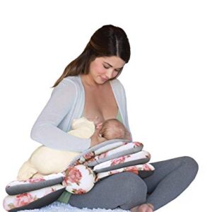 Infantino Elevate Adjustable Nursing and Breastfeeding Pillow - with multiple angle-altering layers Polyester for proper positioning to aid in feeding even as your baby grows, floral