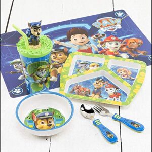 Zak Designs Paw Patrol Dinnerware Set Includes Melamine 3-Section Divided Plate and Utensil Made of Durable Material and Perfect for Kids, 3 Piece Set, Paw Patrol Boys 3pc