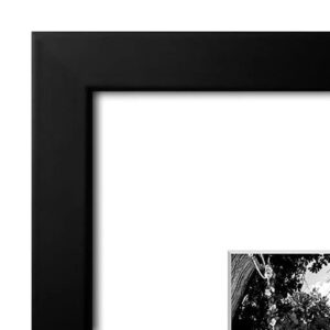 Americanflat 11x14 Picture Frame in Black - Use as 5x7 Frame with Mat or 11x14 Frame Without Mat - Engineered Wood with Shatter Resistant Glass, and Includes Hanging Hardware for Wall