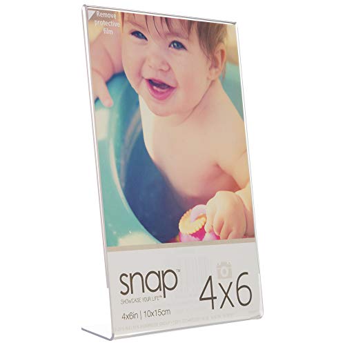 Snap 4x6 Clear Acrylic Self Standing Frame, Set of 12