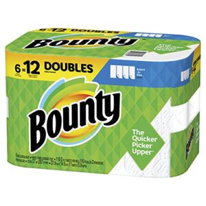 bounty select-a-size paper towels, white, 6 double rolls = 12 regular rolls