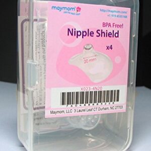 Maymom Nipple Shield (Small/Extra Small), 4pc in Reuseable Storage Case (Thicker Version)