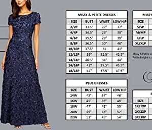 Alex Evenings Women's Long Cold Shoulder Dress (Petite and Regular Sizes), Smoke Glitter, 12