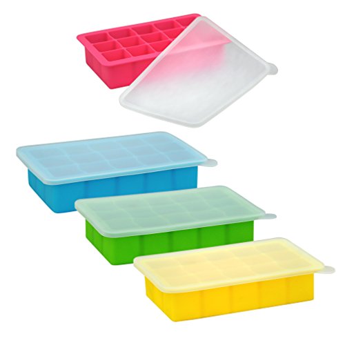 green sprouts Fresh Baby Food Freezer Tray | Perfectly portioned for baby's first feedings | Clear lid for covering food & stacking trays, Flexible for easy removal, Dishwasher safe, Aqua
