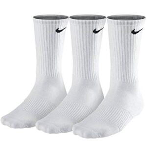 Nike Unisex Performance Cushion Crew Training Socks (3 Pairs), White, X-Large