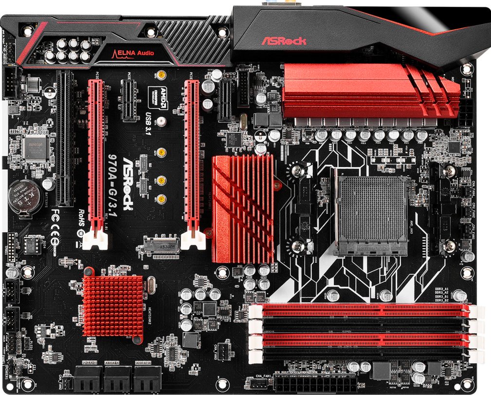 ASRock 970A-G/3.1 Socket AM3+/ AMD 970/ DDR3/ Quad CrossFireX/ SATA3&USB3.1/ M.2/ A&GbE/ ATX Motherboard