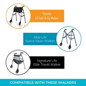 Stander Ski Glide Sock Covers, Skid Covers for Indoors with Drawstring Closure, Walker Foot Pad Accessory, Compatible with The EZ Fold-N-Go Walker and The Able Life Space Saver Walker, Set of 2