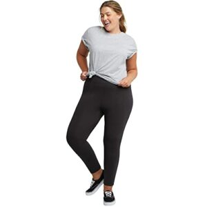 JUST MY SIZE womens Long Legging Pants, Black, 1X US