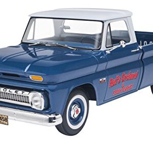 Revell 85-7225 '66 Chevy Fleetside Pickup Model Truck Kit 1:25 Scale 112-Piece Skill Level 4 Plastic Model Building Kit , Blue, 12 years old and up