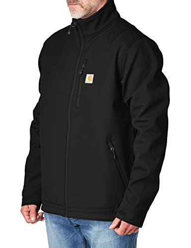 Carhartt Men's Rain Defender Relaxed Fit Heavyweight Softshell Jacket, Black, X-Large