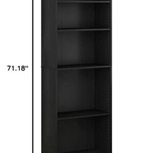 FURINNO JAYA Simply Home 5-Shelf Bookcase, 5-Tier, Black