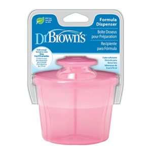 Dr. Brown's Travel Formula Dispenser with Lid, BPA Free - Pink - Holds 27oz