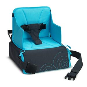 munchkin® brica® go boost™ toddler booster seat for dining table, great for travel, blue/grey