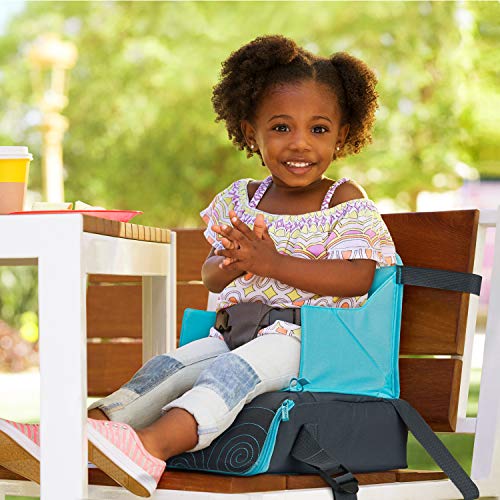 Munchkin® Brica® Go Boost™ Toddler Booster Seat for Dining Table, Great for Travel, Blue/Grey