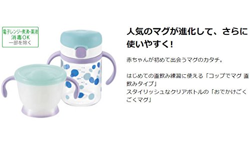 Richell Aqulea outing straw mug 200 Light blue