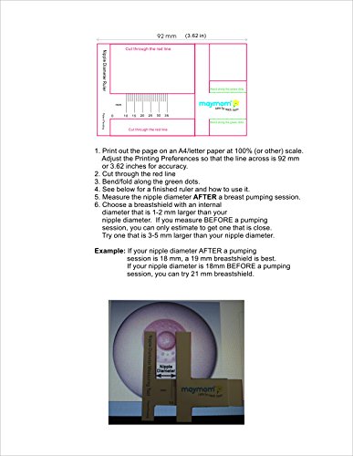 36 mm Extra Extra Large Flagne w/Valve and Membrane for Spectra Breast Pumps S1, S2, M1, Spectra 9; Narrow (Standard) Bottle Neck; Made by Maymom