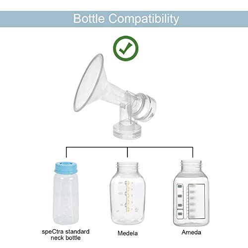 36 mm Extra Extra Large Flagne w/Valve and Membrane for Spectra Breast Pumps S1, S2, M1, Spectra 9; Narrow (Standard) Bottle Neck; Made by Maymom